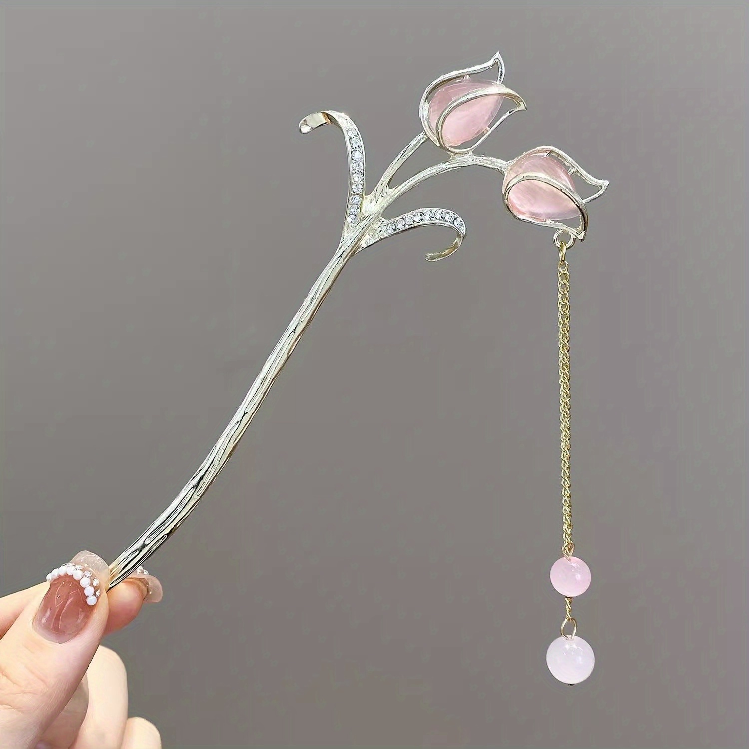 2PCS Flower Blossom Chinese Hair Pin With Tassels Hair Stick 27