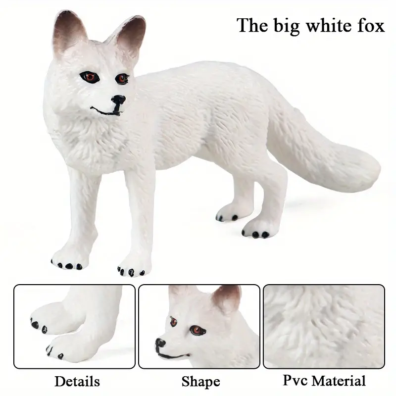 RCOMG 7PCS Fox Toy Figures, Plastic Forest Animals Fox Figurines Set  Include Arctic Fox & Red Foxes Toys, Cake Topper Party Favor Gift for Kids