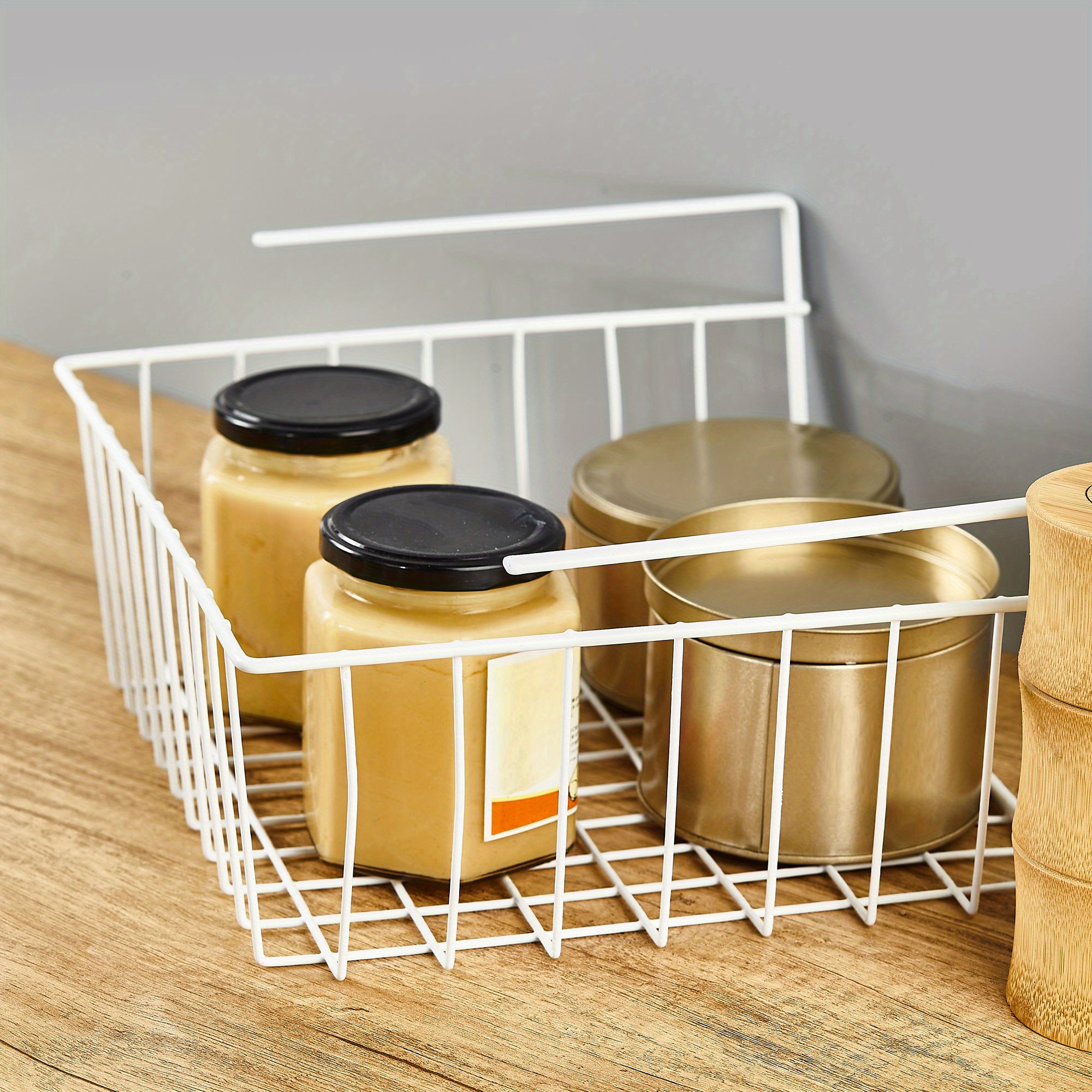 Rust resistant Under Shelf Storage Basket For Kitchen Pantry - Temu