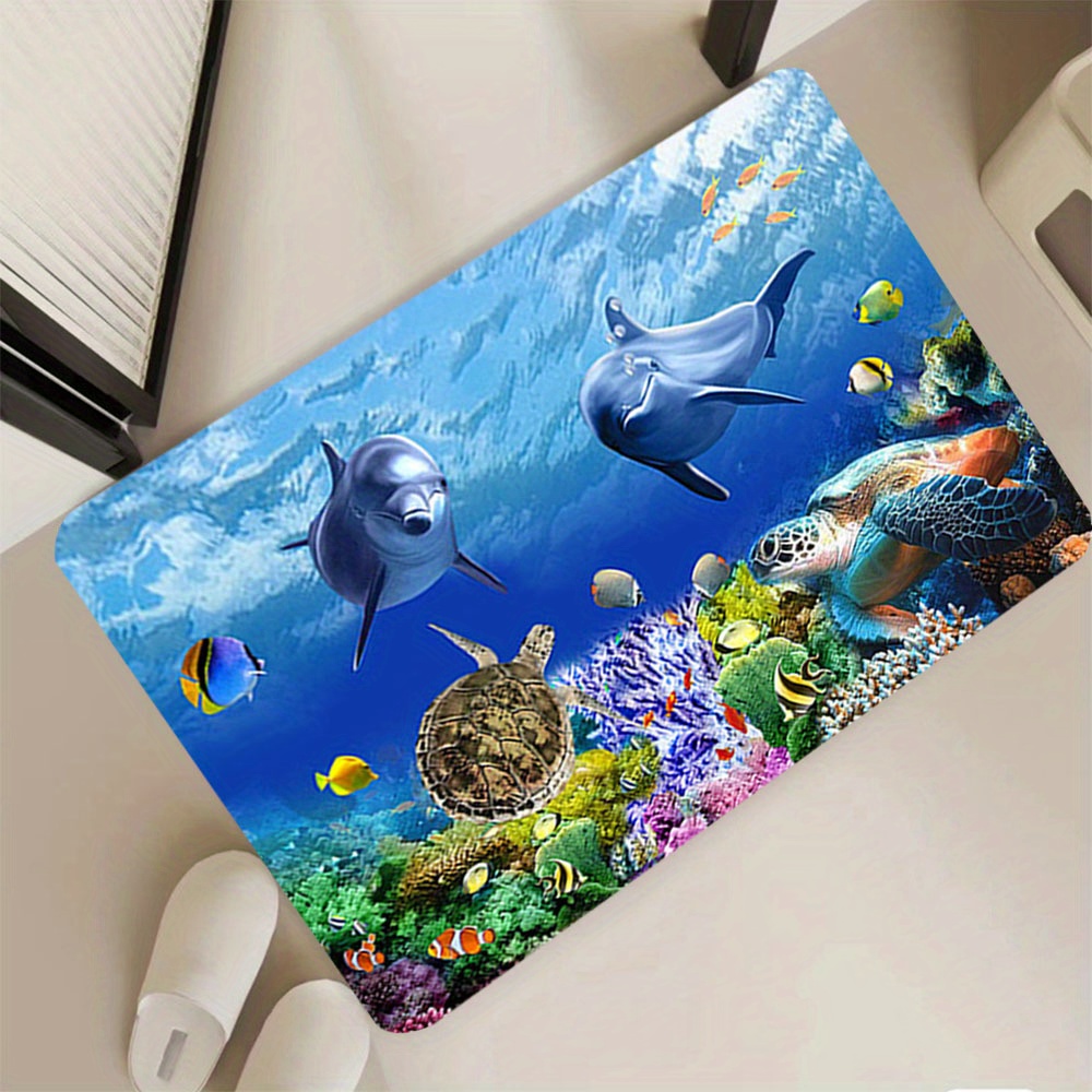  Papel pintado autoadhesivo de alta definición subacuático del  mundo infantil, diseño de delfín, para dormitorio de niños, impermeable,  137.8 x 96.5 in : Herramientas y Mejoras del Hogar