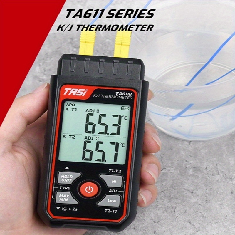 Thermometer Ta611a Mold Surface Thermometer Contact Thermometer K-type  Thermocouple Thermometer/data Retention/high/low Temperature Alarm/unit  Conversion/backlight Display/automatic  Shutdown/maximum/minimum/average/self Purchase Of 3 No. 7 Batteries - Temu