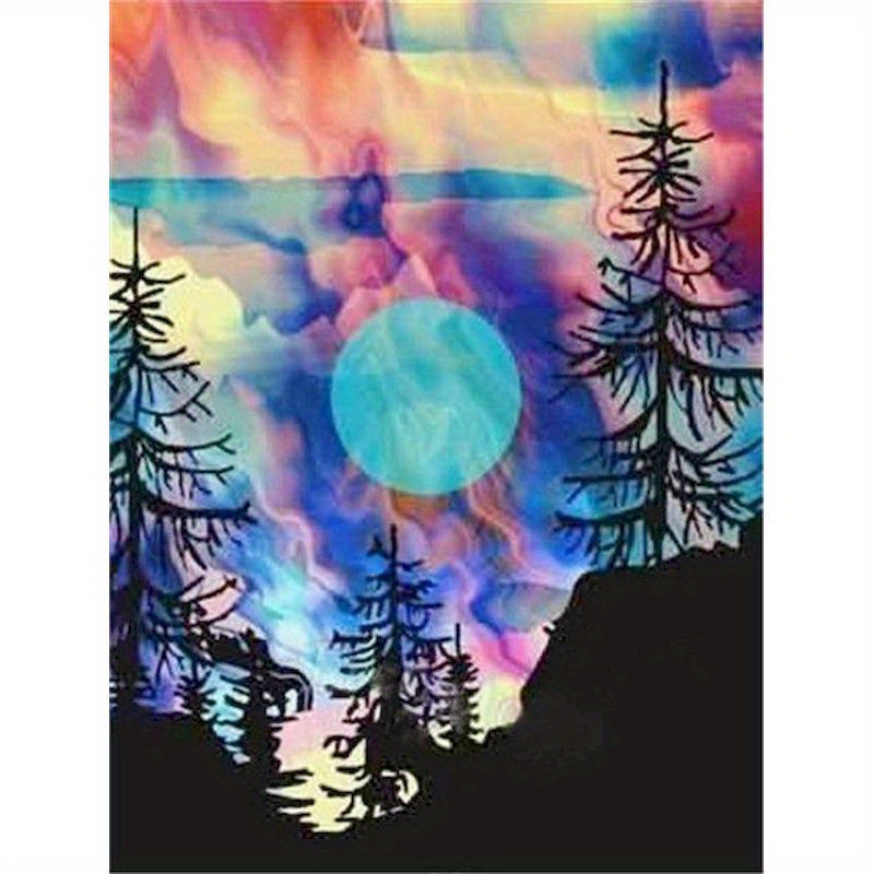 Moon Tree Large Paint By Number For Adults Beginner Students - Temu