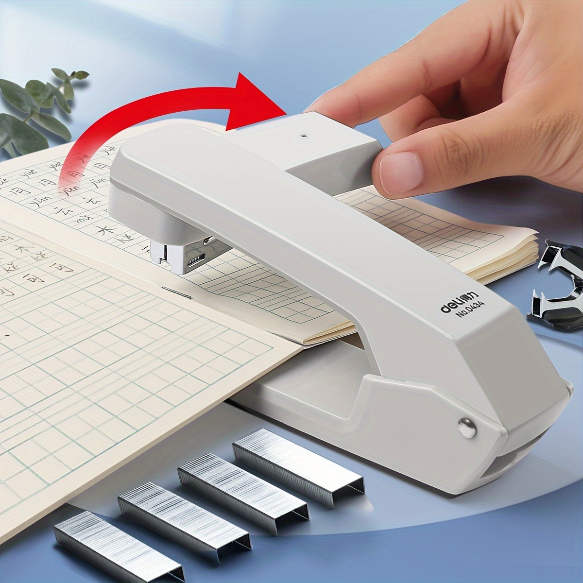 Grapadora giratoria de 360 grados, grapadora de escritorio comercial  flexible, con capacidad de 25 hojas, grapadoras manuales con un modelo de  grapa