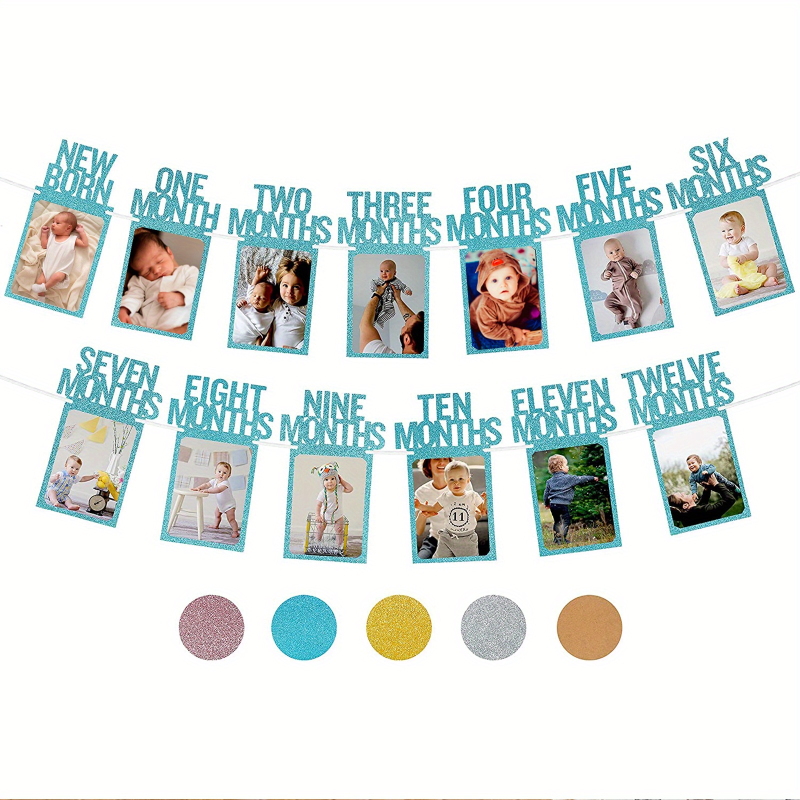 1st Birthday Photo Banner with Frame - Shower Party Decor