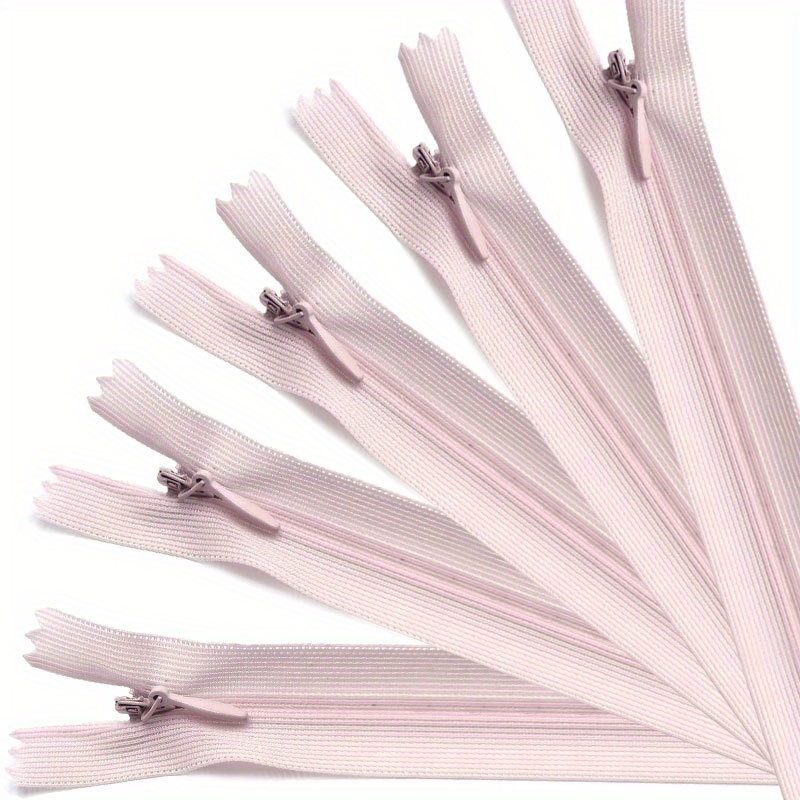 ZCZQC Cremallera invisible de nylon de la bobina 10PCS 3# 16 pulgadas nylon  invisible costura cremallera a granel cremallera oculta blanco