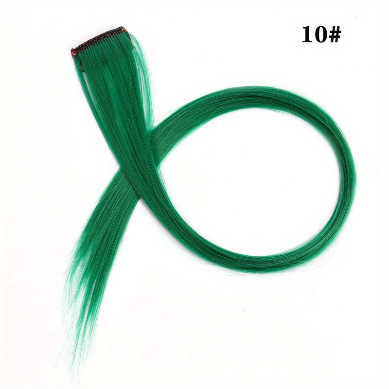 Beaupretty 10pcs wig green hair extensions clip in extensions colored hair  extension hair extension clips hair gems for women clip in hair High