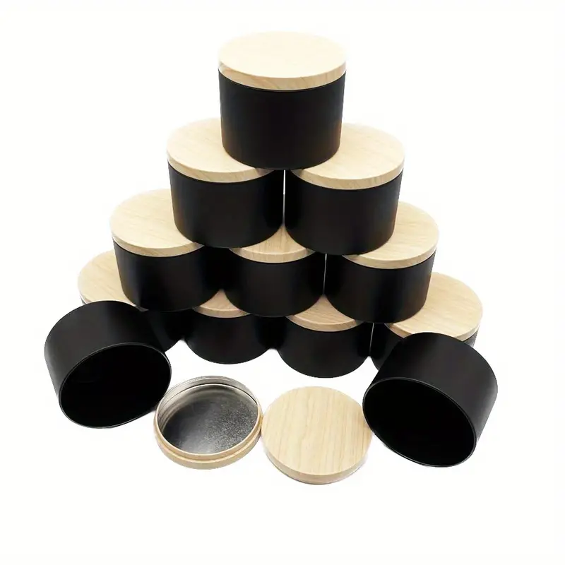 Candle Tins With Wood Grain Lids For Bulk Candle Jars For - Temu
