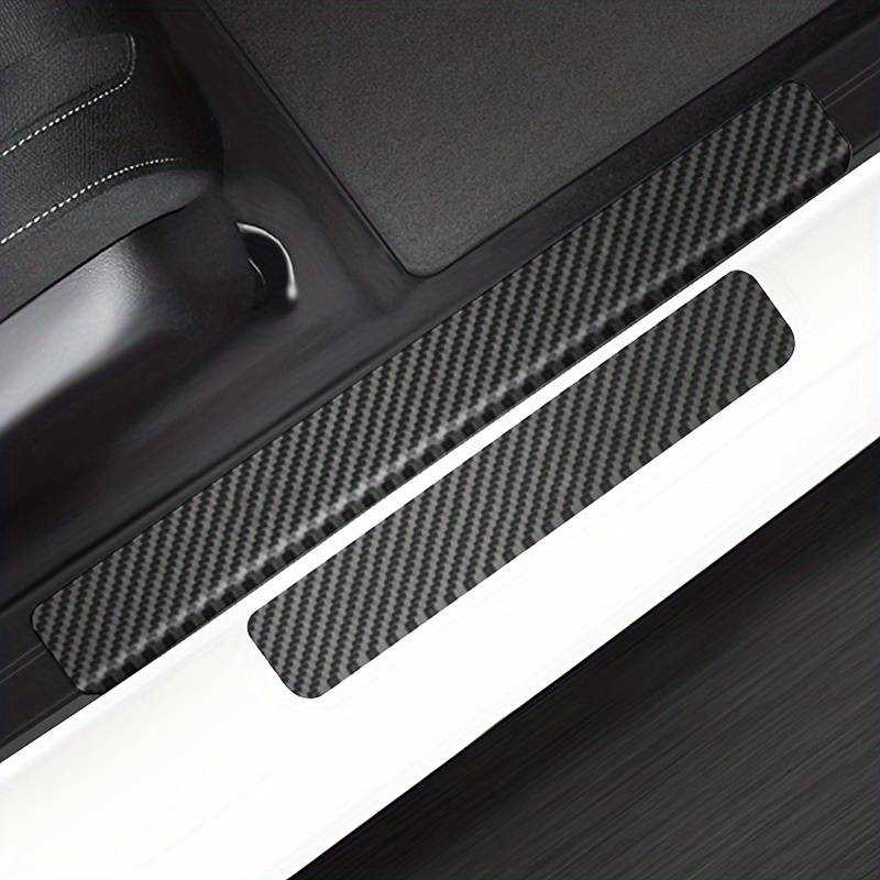 Carbon Fiber Vinyl Car Door Sill Scuff Plate Protector Sticker - 1M Universal