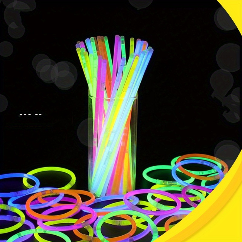Barras luminosas de neón para decoración de fiestas, suministros  fluorescentes de 20/50/100 piezas, collares y pulseras para Halloween y  boda