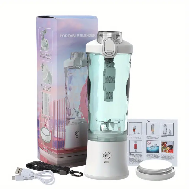 600ml wireless portable blender bottle electric juicer for  juice smoothies and citrus mixer and squeezer in one details 10