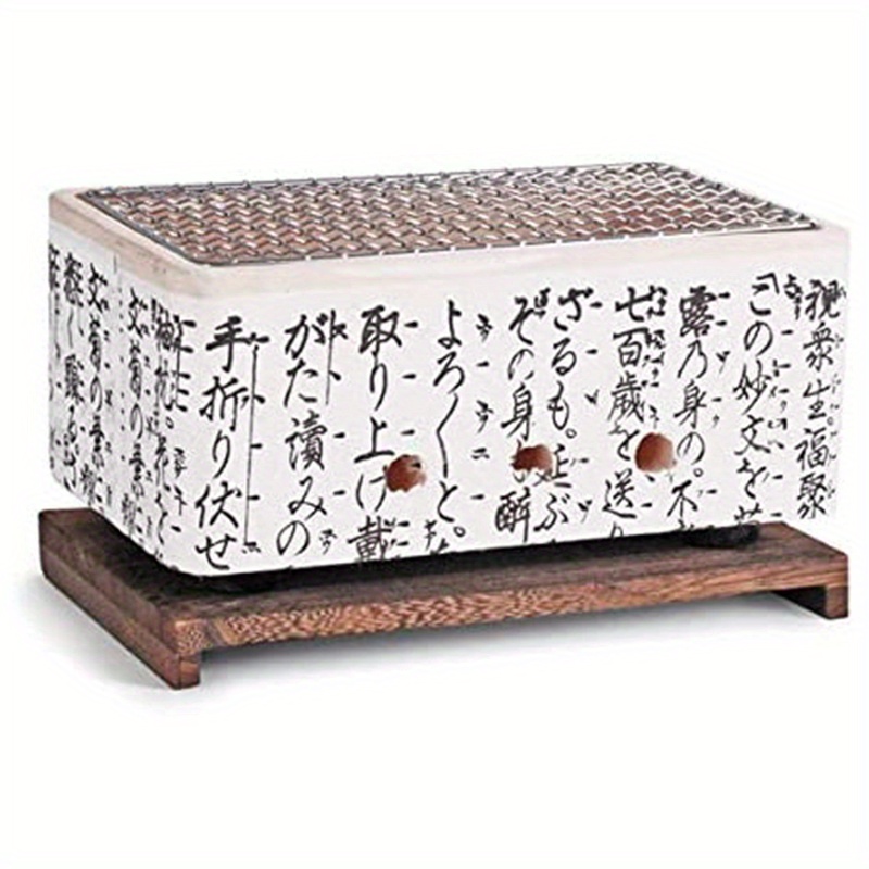 BBQ-Toro hibachi ceramic table grill with wooden stand 50 x 23 x