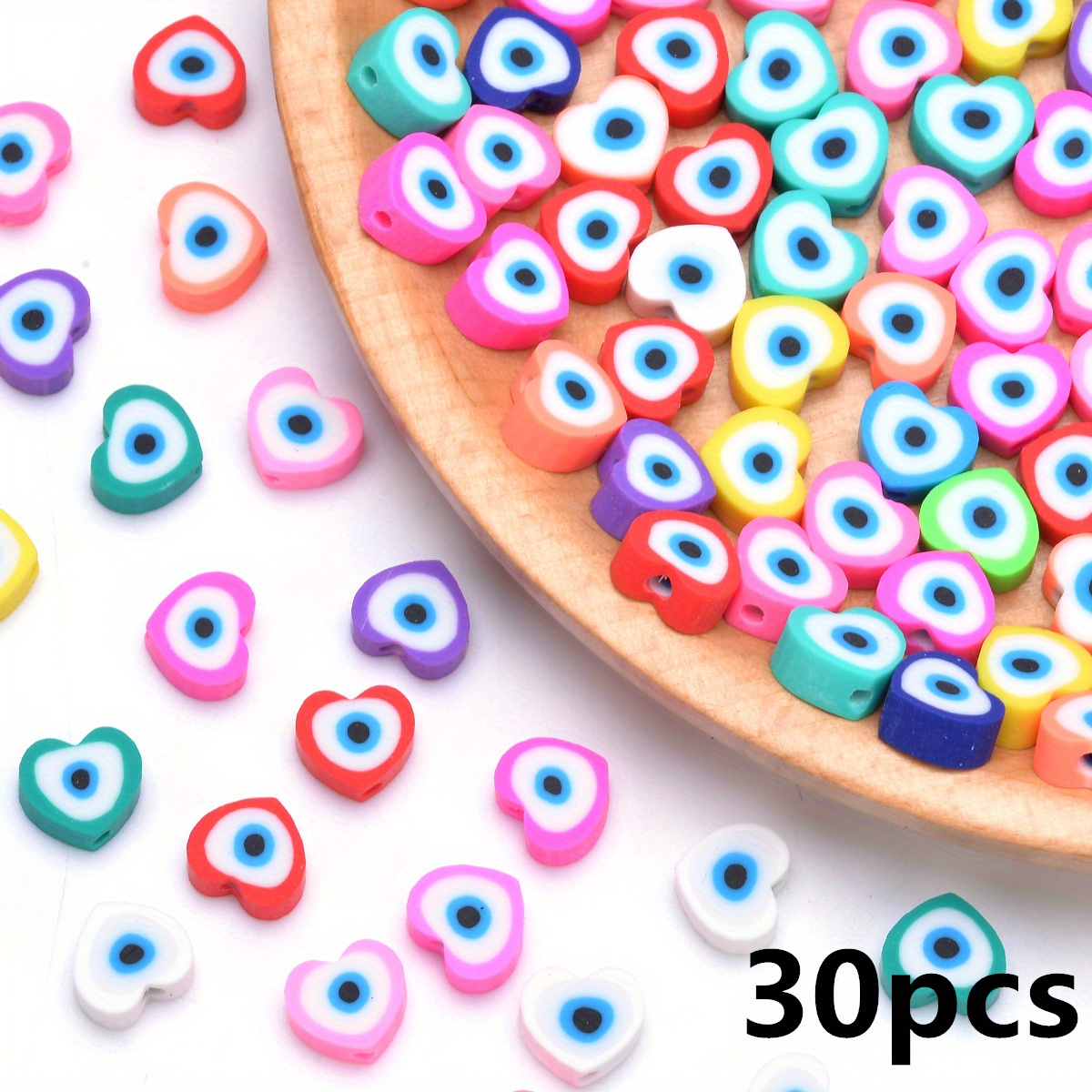 10mm 20pcs Polymer Clay Beads Smiley Animal Sunflower Heart Shape Christmas  For Jewelry Making