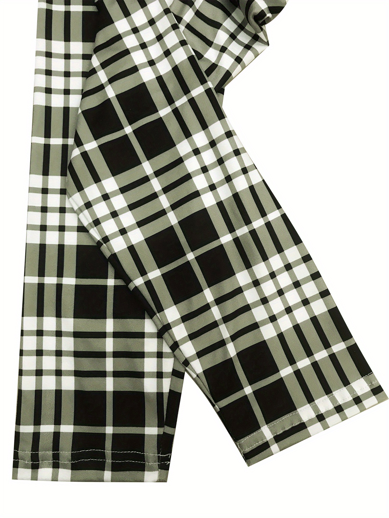 Preppy Plaid Print Skinny Leggings, Casual Every Day Stretchy Leggings,  Women's Clothing