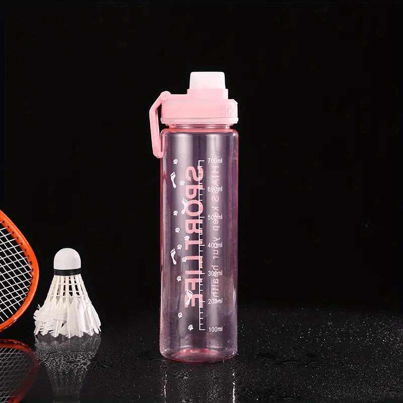 100ml Water Bottle Time Scale Outdoor Fitness Sports Bike Water Cup with  Straw