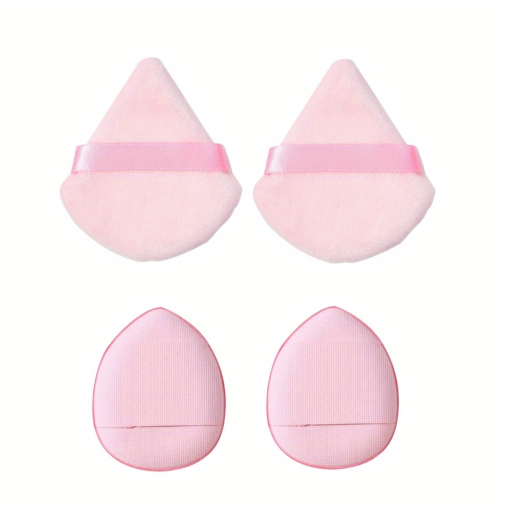  4 Pieces Pure Powder Puff Face Triangle Soft Makeup Powder Puff  for Loose Powder with Strap Cosmetic Foundation Wet Dry Makeup (Black,  White, pink, nude) : Beauty & Personal Care