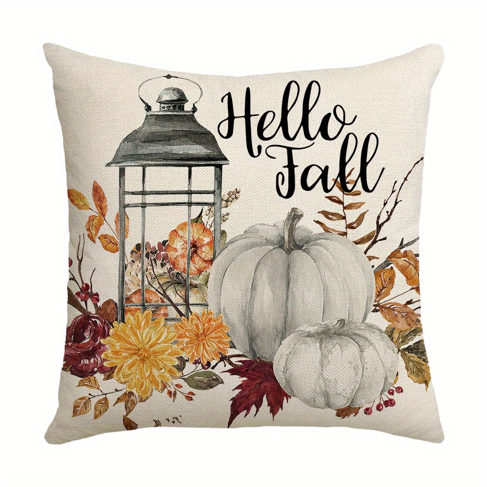 Fall Pillow Covers Pumpkin Maple Leaves Cushion Case Pumpkin Spice Hello  Pumpkin Throw Pillow Case Farmhouse Decorative Cushion Cover For Harvest  Thanksgiving, - Temu