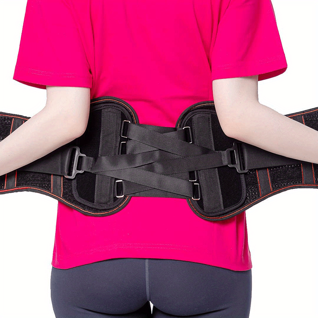 Cinturón lumbar transpirable y ajustable para dolor de espalda baja,  correas de compresión de doble polea con almohadilla extraíble (color  beige