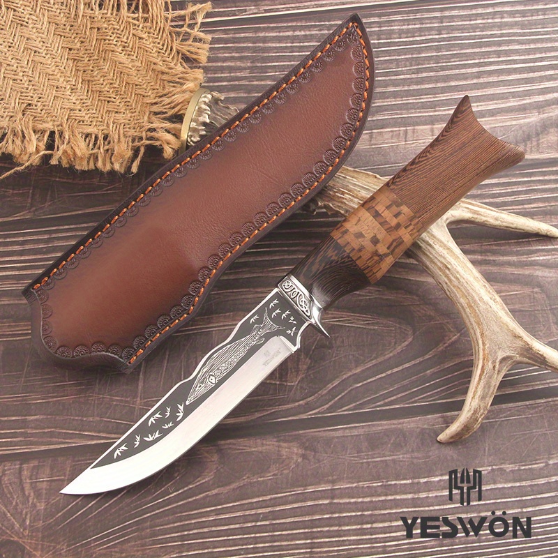 Damascus Hunting Tactical Knife with Sheath