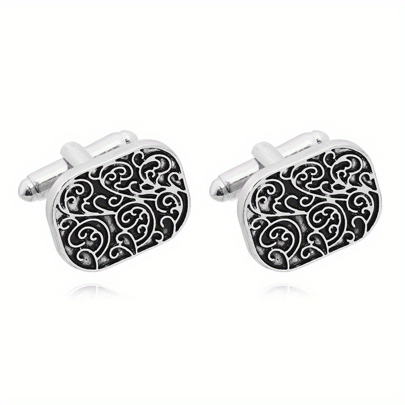 Creative Floral Striped Cufflinks for Men