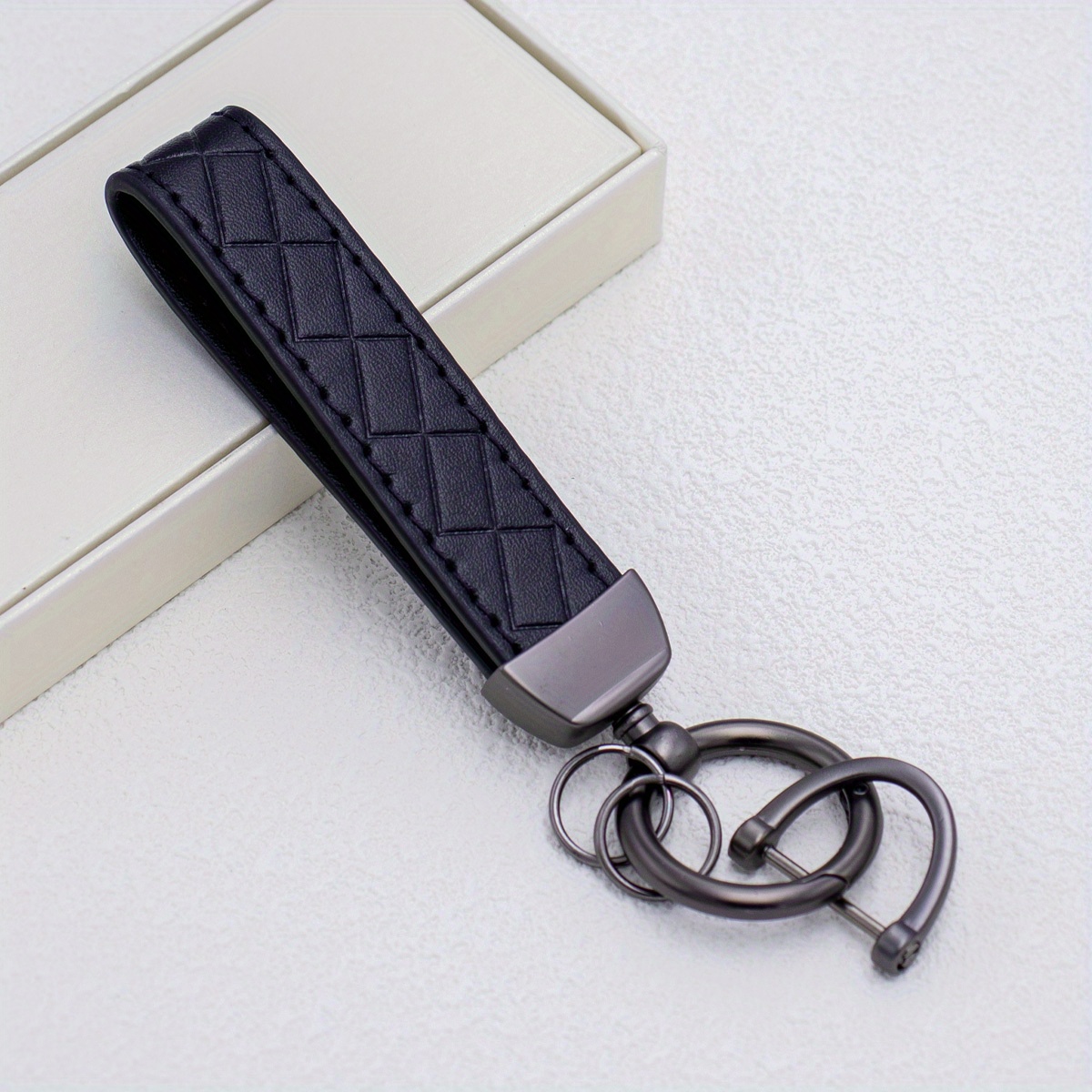 Simple Style Pu Leather Keychain Strap Purse Wallet Key Ring - Temu ...