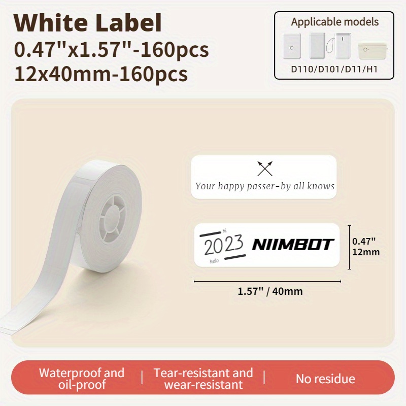 NIIMBOT D11 Label Maker Tape Adapted Label Print Paper Standard Laminated  Office Labeling Tape Replacement Pure Color (Yellow, Large) - Yahoo Shopping