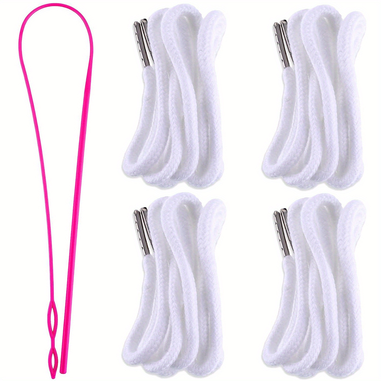 YZSFIRM 4Pcs Drawstring Cord Replacement 51 Hoodie Drawstrings for  Sweatpants Sweatshirt Shorts Pants Jackets Coats with Easy Threader