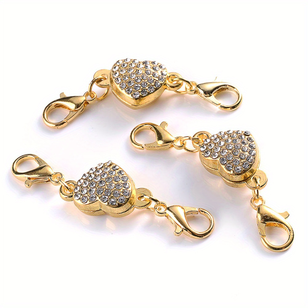 Rhinestone Heart Shape Magnetic Connector Clasp For Craft - Temu