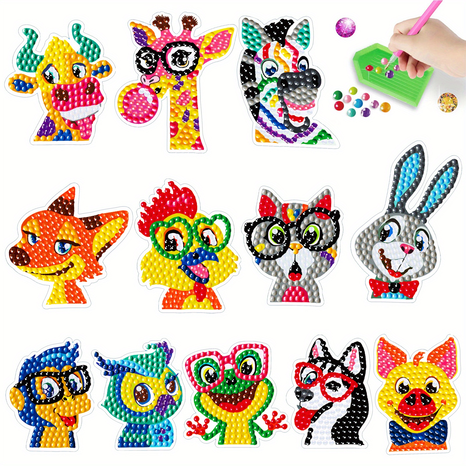 Cartoon Animal 5d Diamond Painting Stickers Kits For Adult - Temu