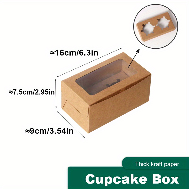 10 PZ. ASTUCCIO BOX CONTENITORE PORTA CUPCAKE 2 POSTI 14764C