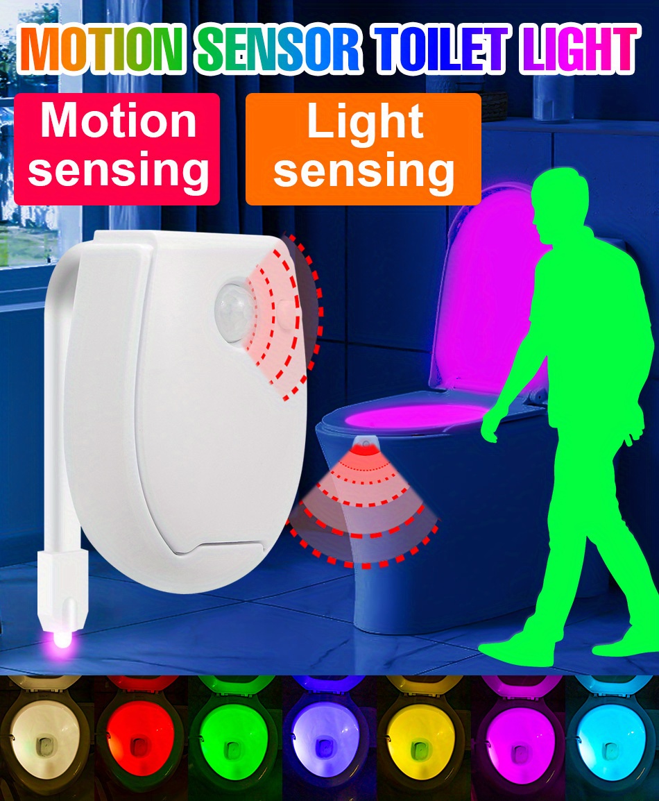 8 Ou 16 couleurs Humain Mouvement Capteur LED Toilette Lampe Salle De Bain  Toilettes Veilleuse Domicile Décoration, Mode en ligne