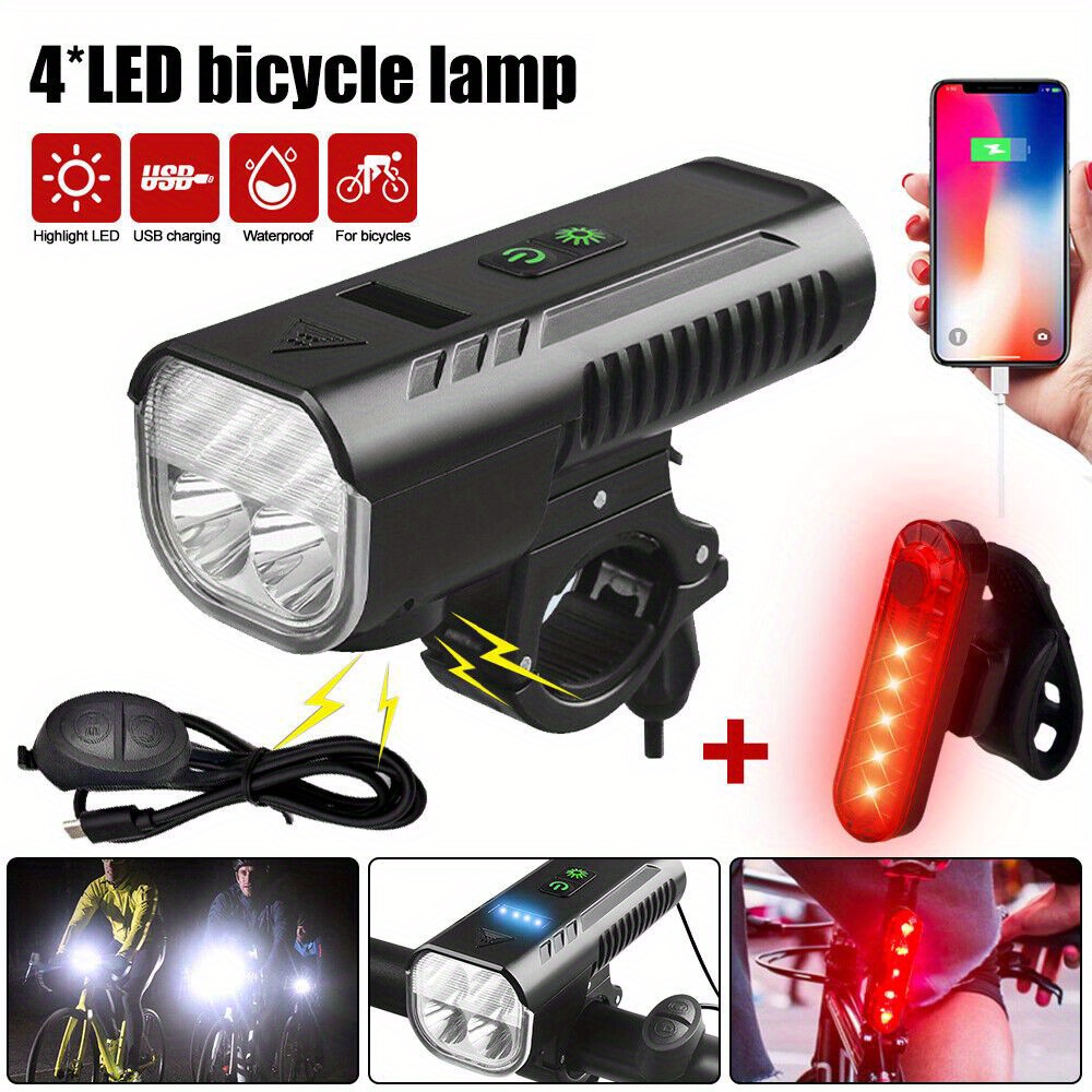 Bicycle horn with one super bright white LED USB rechargeable