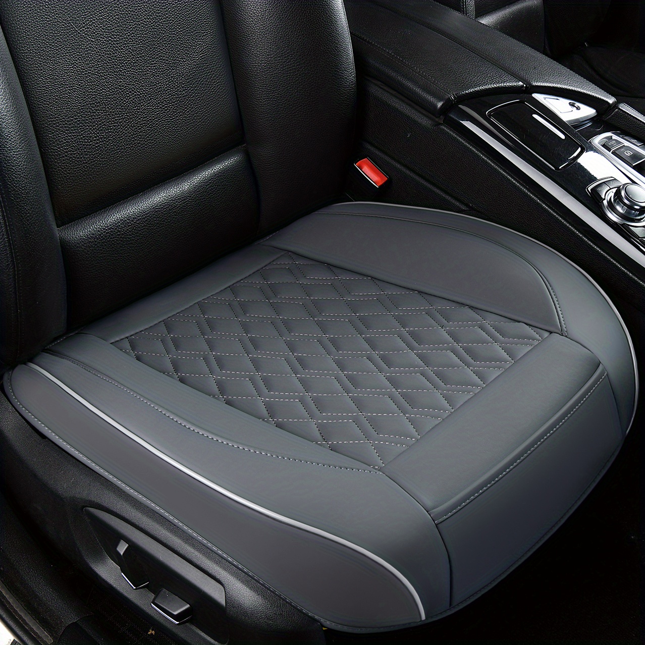 Luxury Pu Leather Car Seat Cover Front Bottom Seat Cushion Cover, Anti-slip  And Wrap Around The Bottom, Fits 95% Of Vehicles Temu