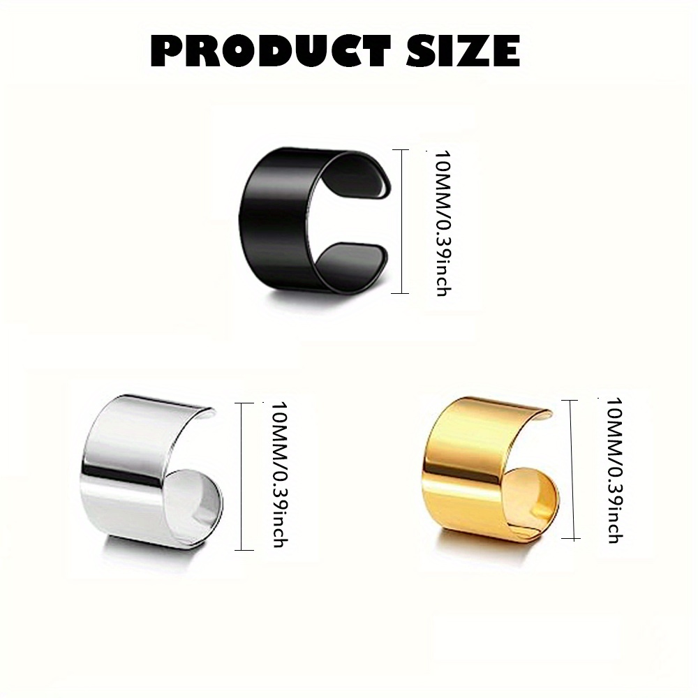 Men's Punk Stainless Steel Ear Cuffs Helix Cartilage Ear Temu