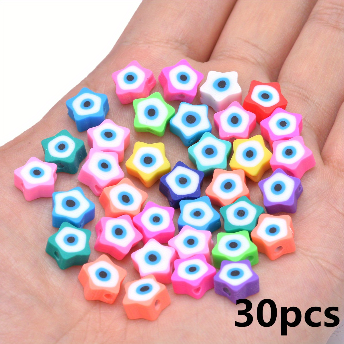 10mm 20pcs Polymer Clay Beads Smiley Animal Sunflower Heart Shape Christmas  For Jewelry Making