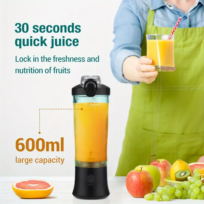 600ml wireless portable blender bottle electric juicer for  juice smoothies and citrus mixer and squeezer in one details 2