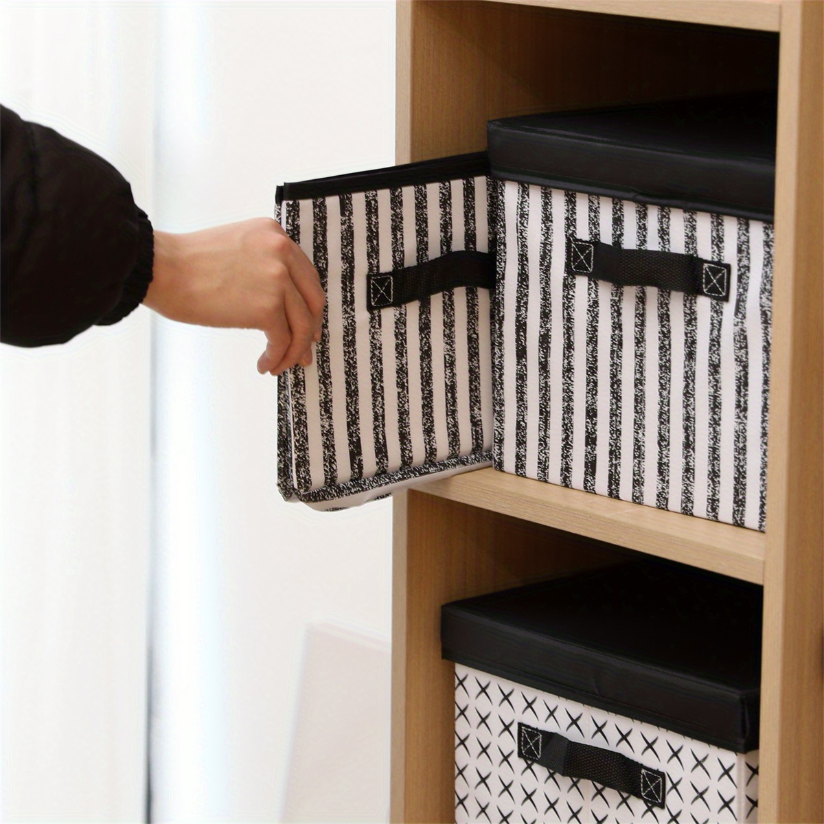 RYSH Aufbewahrungsbox Faltbare Aufbewahrungsboxen für Kleidung dreiteiliges  Set, Der Breitkrempige Oxford-Griff, Mesh-Nylon-Design, Geruchsfrei