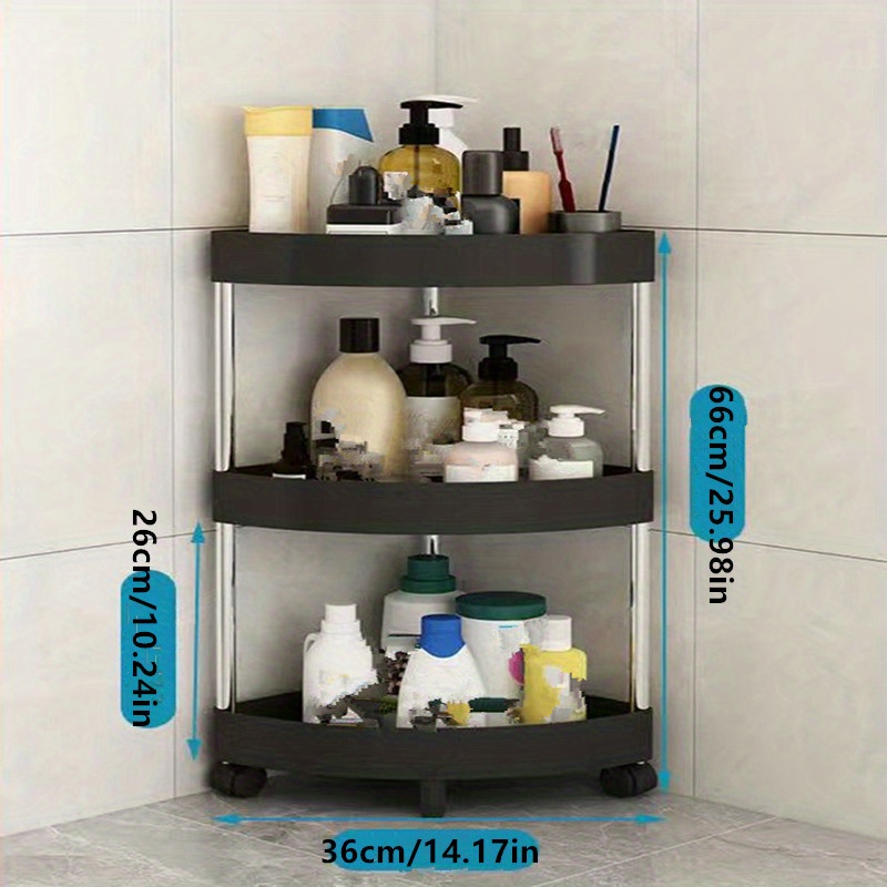 Corner Shelf Stand 3 Tier Organizer Rack Bathroom Storage Shelves Display  Unit