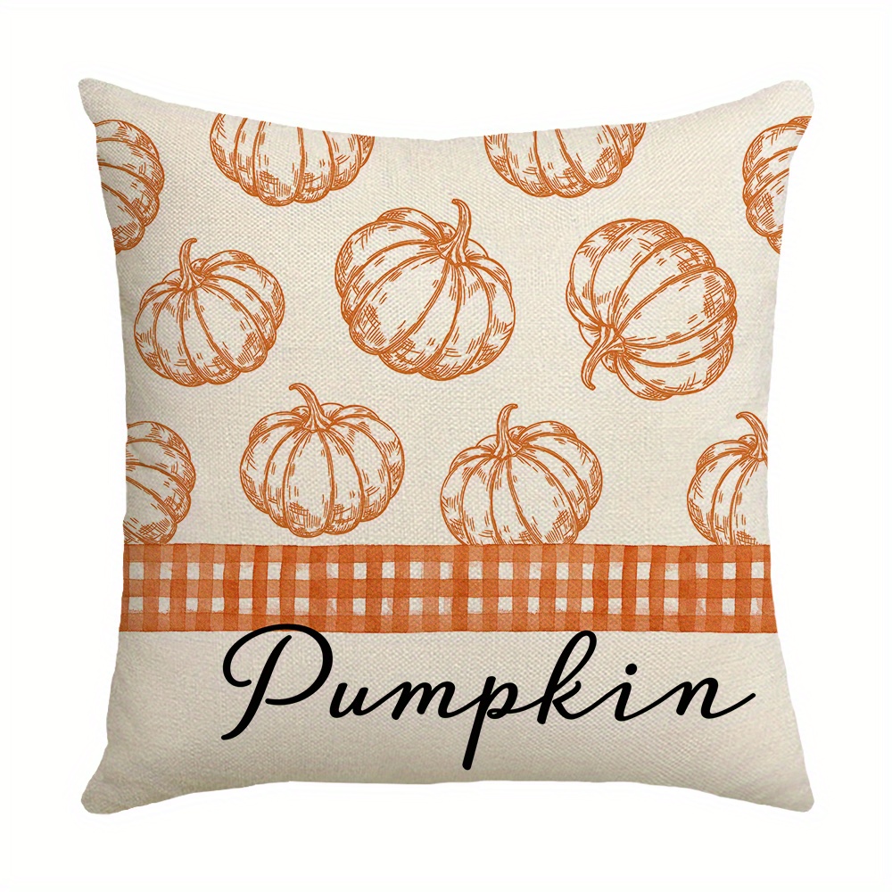 Autumn Decorative Pillow Case 1pcs Set Pumpkin Farmhouse Decoration Happy  Autumn Pumpkin Maple Leaf Pillow Giant