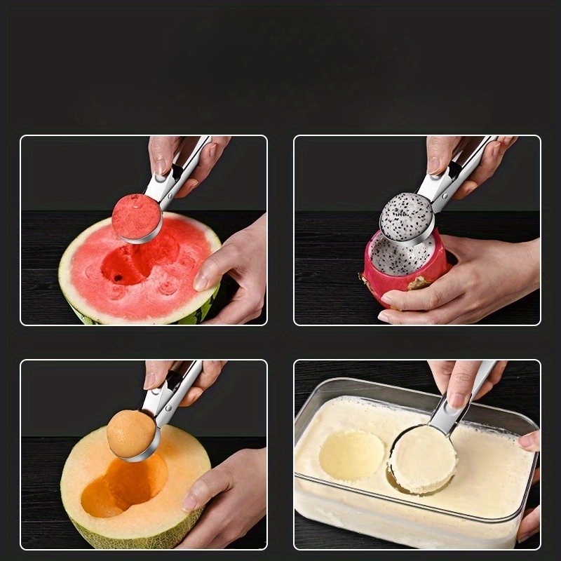Stainless Steel Ice Cream Scoop Scooper For Ice Cream And Watermelon Kitchen Utensil Sports