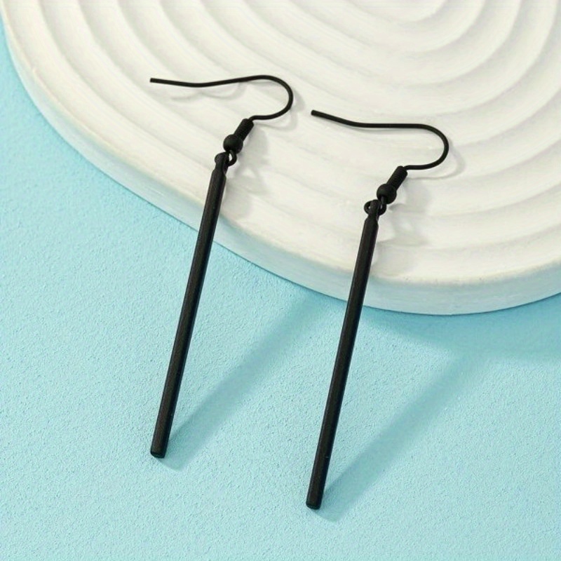 Image of 1 Pair Of Women's Bohemian-style Long Tassel Rose Bar Geometric Long Pendant Earrings, Simple And Fashionable Stud Earrings