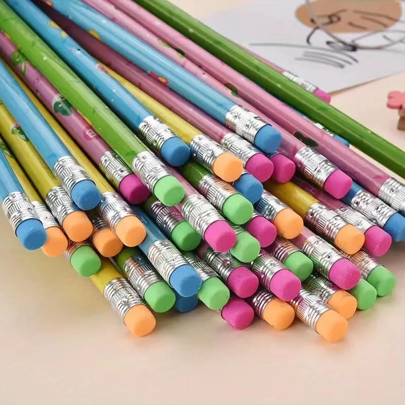 Wooden Pencil with Eraser Assortment Colorful Pencils for Kids Writing Fun  Assorted Pencils Novelty Kids Pencils Fun School Supplies for Classroom