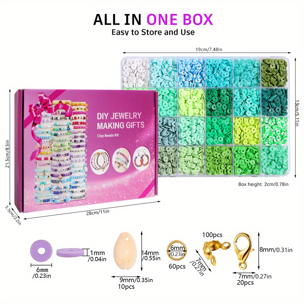 12000 dona, 120 rang, o'z-o'zini qilish uchun bilaguzuk charm qilish to'plami, diskli polimer g'ovakli bo'yoq to'plami, o'z-o'zini qilish uchun taqinchoq tayyorlash, 6 quti, sovg'alar uchun tafsilotlar 1