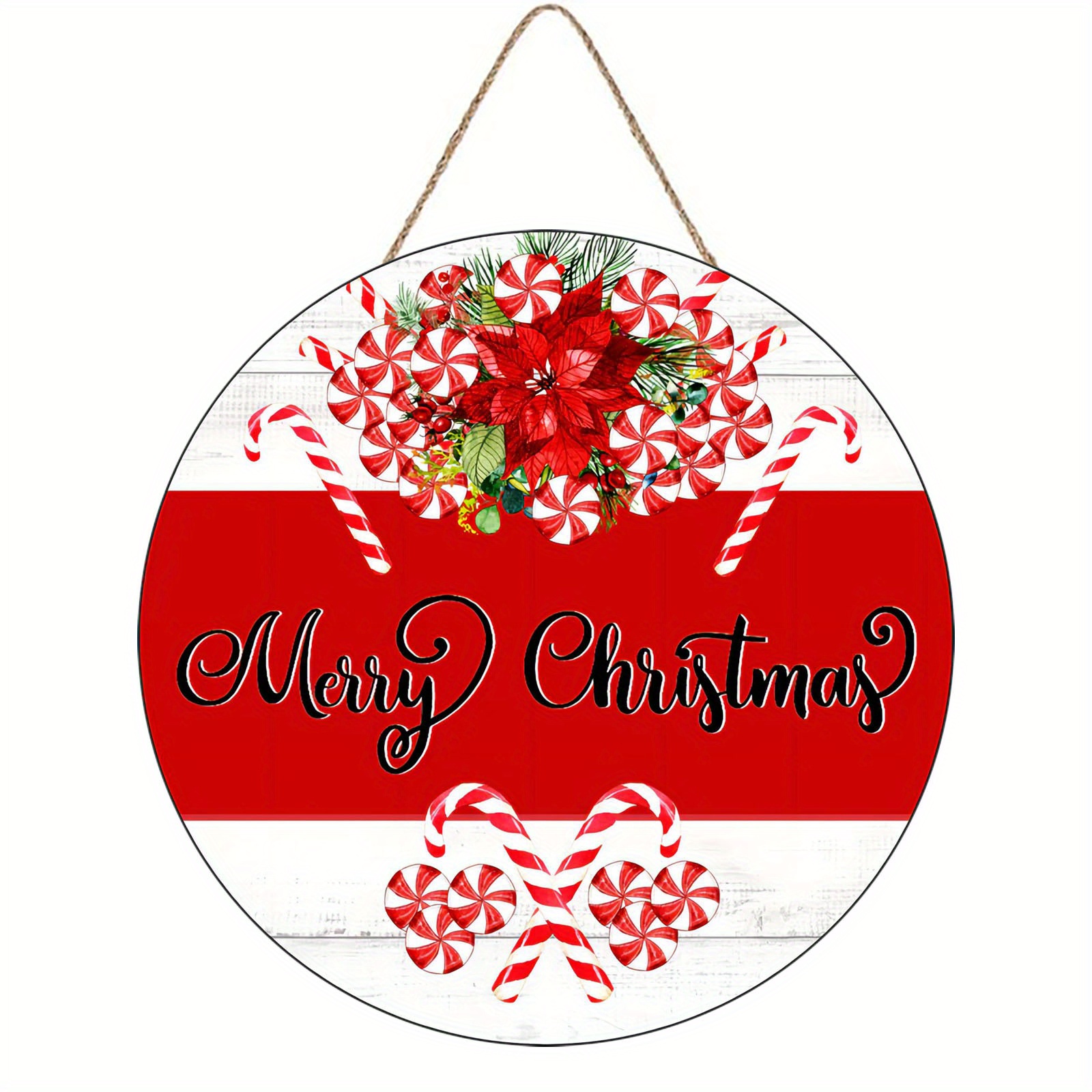 Targa Decorativa In Legno Per Natale - 30x15 Cm, Con Corda, Rustica, Scritta Emotiva