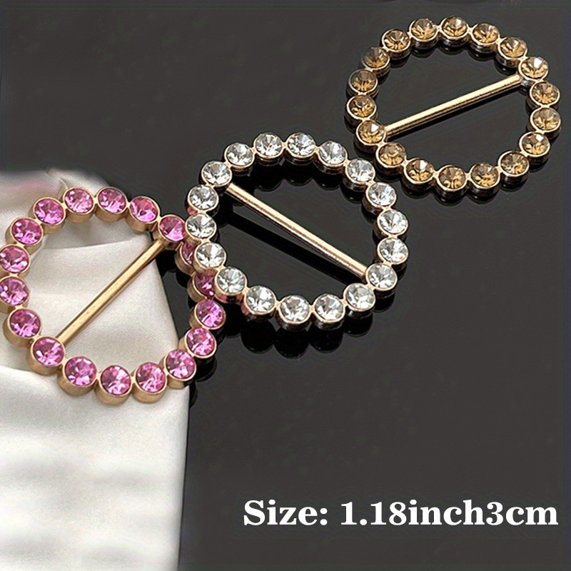 5pcs Gold Scarf Ring Clip T-shirt Tie Clip Metal Round Buckle