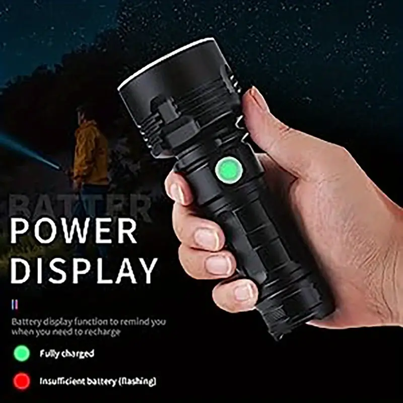 flashlight high lumens rechargeable super bright xhp70 2 led flashlights brightest flash light high power tactical flashlights handheld emergency flashlights for camping hiking details 2