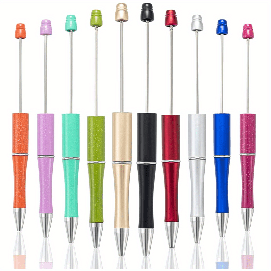  Tigeen 12 Pcs Plastic Beadable Pens Bulk with Rich Silicone  Beads and Spacer Beads Assorted Beaded Pens Black Ink Ballpoint Pens  Colorful Silicone Beads for DIY Crafts (Bee) : Arts