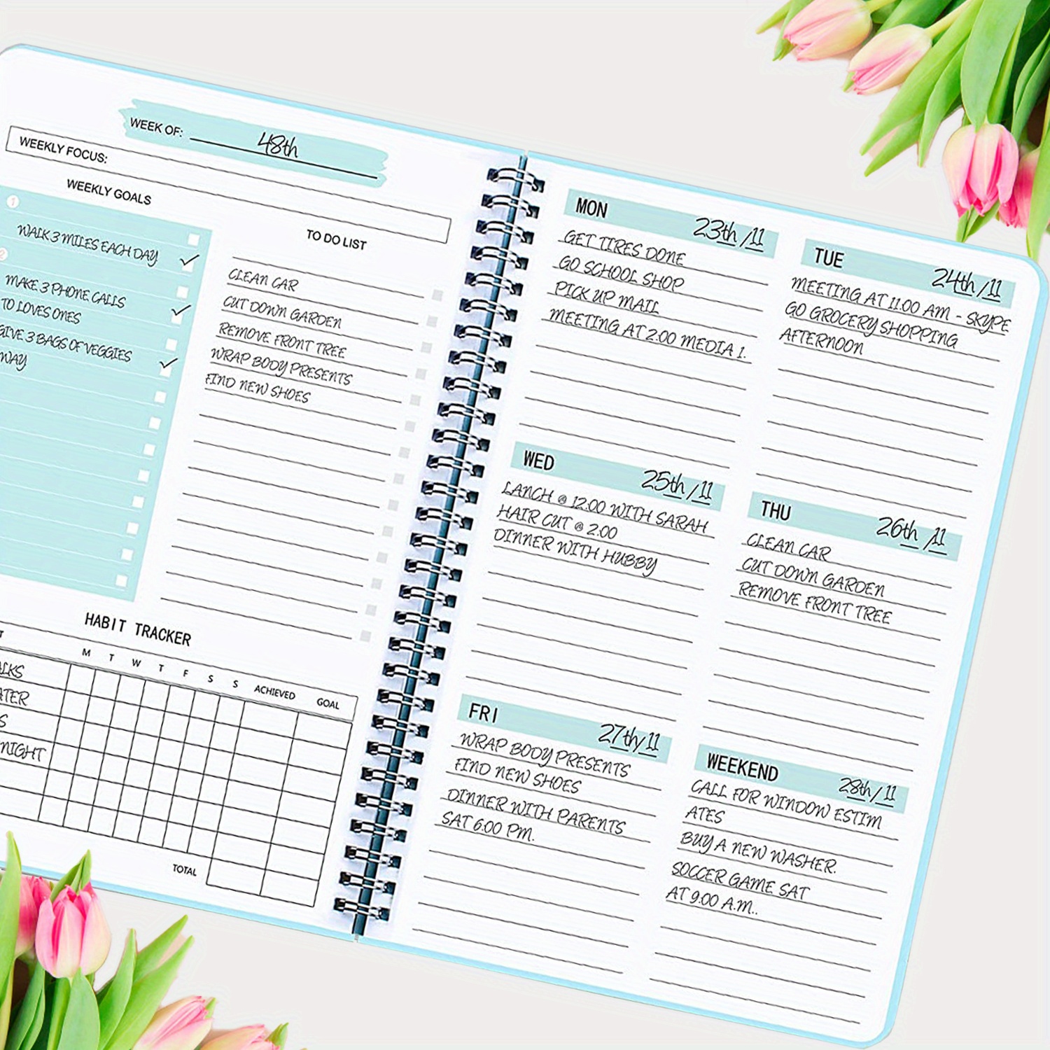 Weekly Planner Undated Planner Book List Weekly Goals Habit Temu