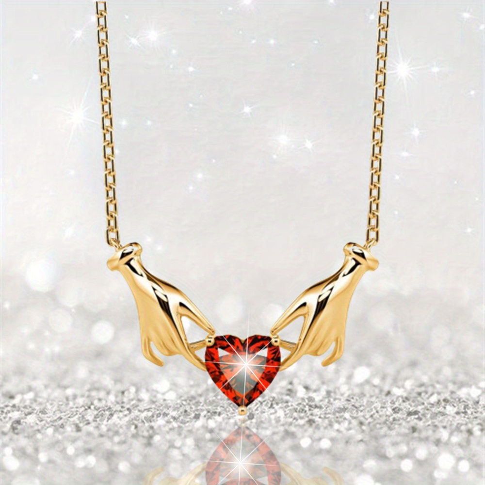 creative fashion elegant heart shaped pendant necklace decoration accessories girls festival birthday confession gift details 4