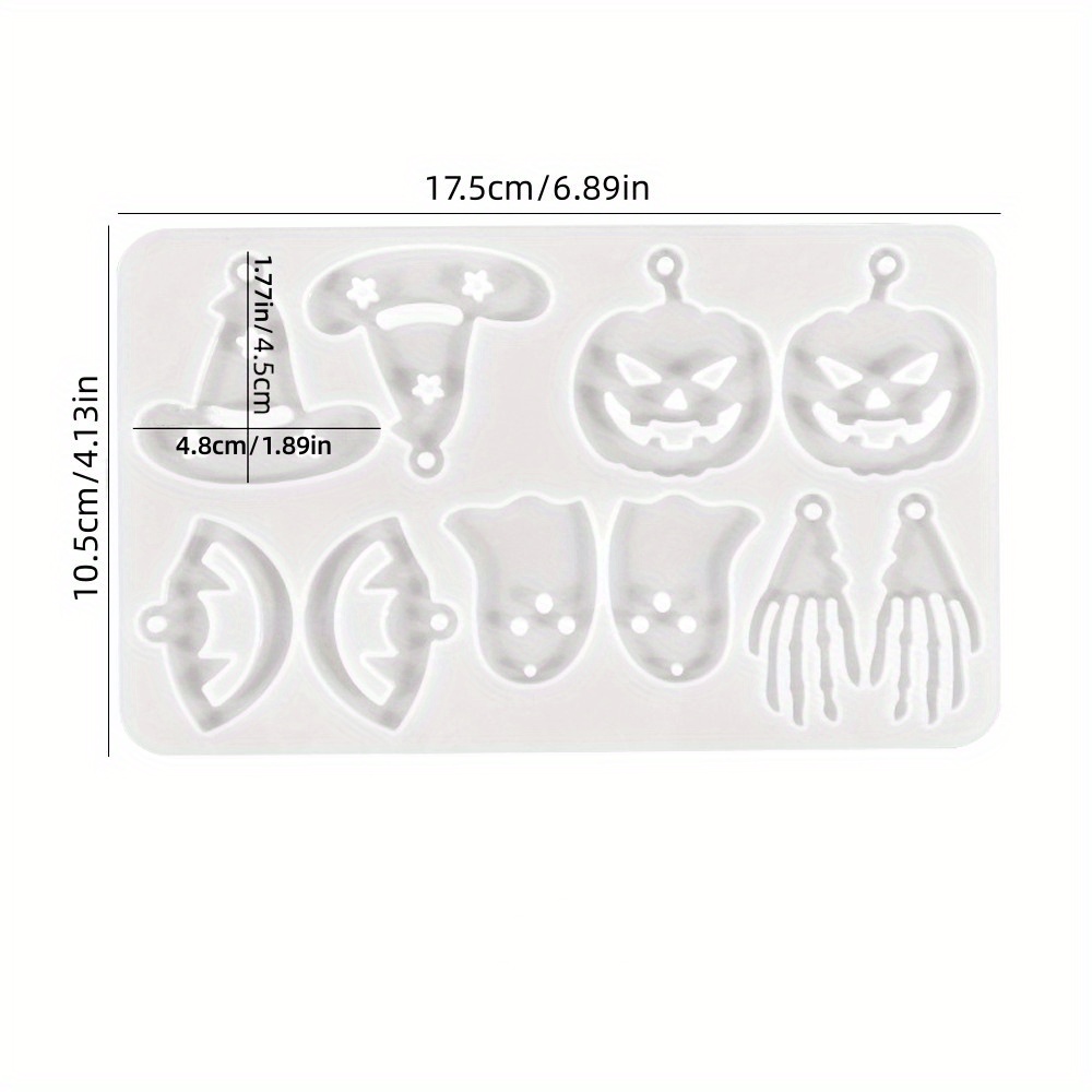 2 Styles Halloween Earring Resin Molds With Hole Halloween - Temu
