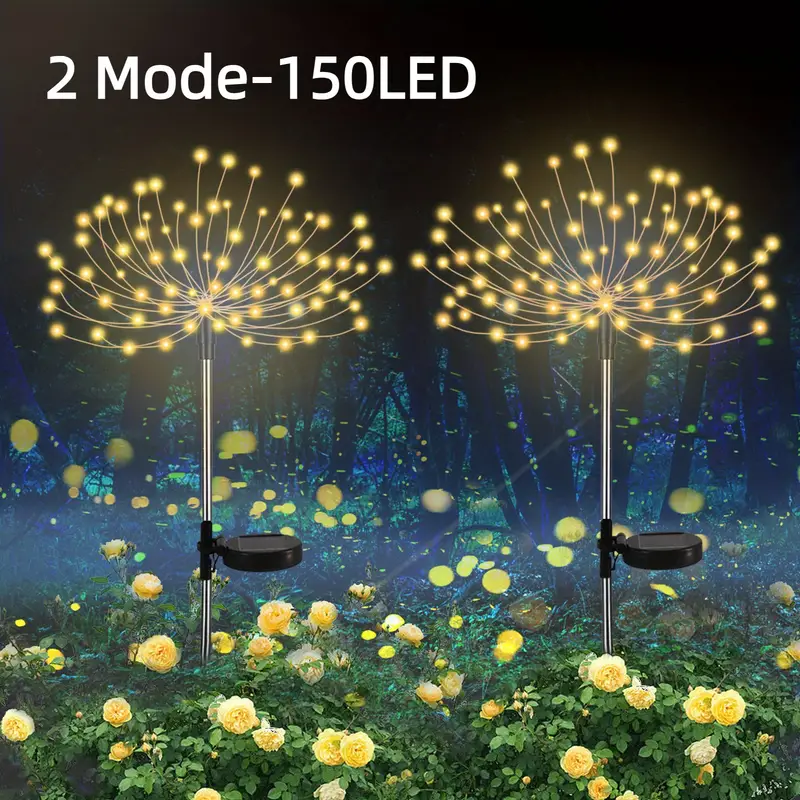 2pc Solar Dandelion Firework Lights Keine Verkabelung Plug - Temu Germany